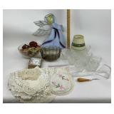 Stained Glass Angel, Crochet Doilies, Glassware, N