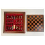 Chessboard with Metal Pieces made in Italy
