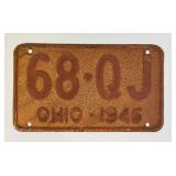 1946 Ohio License Plate