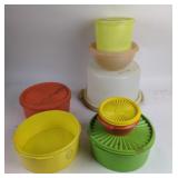Tupperware Yellow, Green, Red, and White Container