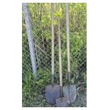 Garden & Spade Shovels (3) Metal With Wood Handle
