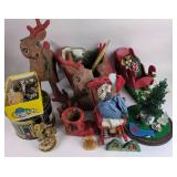 Christmas Decorations with Sleigh, Reindeer, and F
