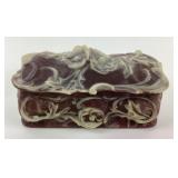 Incolay Stone Vanity Box With Floral Design