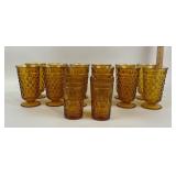 Amber Glass Goblets, Tumblers