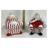 Dept 56 Santa Claus Figurines With Chair, Striped