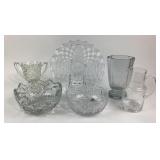 Pressed Glass Bowls, Pitcher, Cups, Crystal Bowln