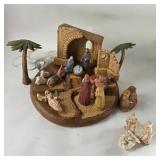 Nativity Scene Figures With Base And Accessories
