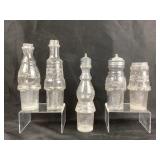 Glass Oil Vinegar Condiment Jars, Chipped