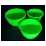 Fitzgerald Uranium Glass Mixing Bowls