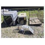 Pet Carriers (2), Metal Animal Cage & Live Trap