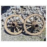 Wooden Wagon Wheels (2) 28 in. Across