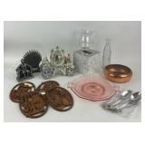 Decorative Items, Pink Glassware, Flatware