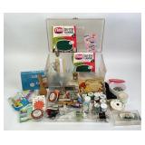 Large Vintage Sewing Kit many NOS Items