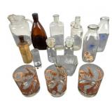 Glassware With Giraffe Tumblers, Milk Bottles, Apo