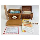 Longaberger Recipe Basket & Wooden Recipe Box