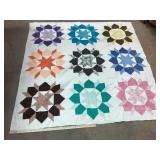 Hand-Stitched Patchwork Quilt Star Pattern