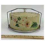 Carlton Aluminum Cake Carrier With Floral Design