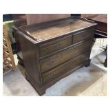 Three drawer wood dresser