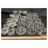 Etched Grape Glassware: Bowls, Teacups