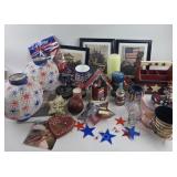 Patriotic Decor With Flags, Stars, Frames