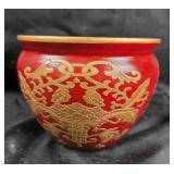 Red And Gold Decorative Vase, Easter Egg Decor