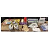 Household Items Including Iron, Tools, Pens, Shelf