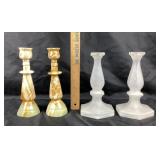 Onyx, Frosted Glass Candle Holders