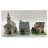 PartyLite Church, The Mill, Garden Shed Ceramic Ho