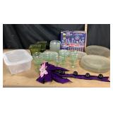 Bulbhead Presidential Chess Set, Green Sherbet Gla