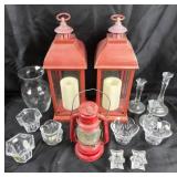 Red Lanterns, Glass Candleholders, Clear Glassware