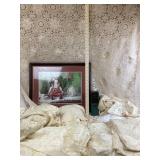Framed Victorian Doll Art, Jane Austen Book, Croch