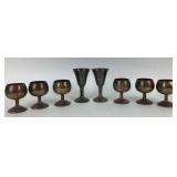 8 Vintage Silverplate Grapevine Goblets/ Wine