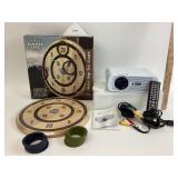 Wooden Ring Toss Game & Crenova Home Projector