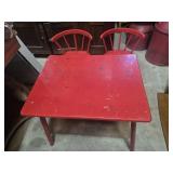 Wood Children's Table Painted Red 19 in. X 25 in.