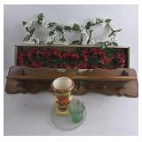 Martha Stewart Garland, Wooden Shelf, Ceramic Vase