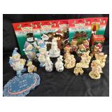 Snowman, Teddy Bear Figurines, Holiday Decor