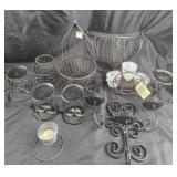 Metal Wall Baskets, Candle Holders, Butterfly Voti