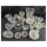 Pressed, Cut Glass Bowls, Dishes, Goblets +