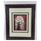 Framed Tulip Artwork in Ornate Wood Frame