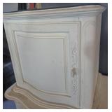Wood Cabinet Painted With Glass Top - Extra Paint