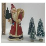 1990ï¿½s Cast Iron Santa Doorstop With Bottle Brush