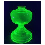 Green Uranium Glass Oil Lamp Base