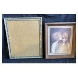 Framed print 'A Little Kiss' empty floral frame