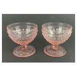 Pink Depression Hobtail Sherbet Dishes