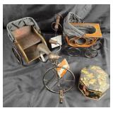 Miniature Decorative Tricycles, Carriage, Bird Tin