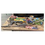 Toy Trucks, Plastic Shovels, Artificial Flowers