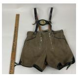Traditional German Lederhosen with Suspenders