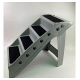 Gray Folding Pet Stairs With Paw Prints