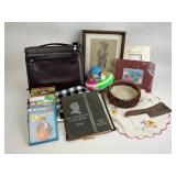Scrapbook, DVDs, Austin Powers, handbag