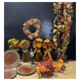 Fall-Themed Decor, Artificial Flowers, Chargers